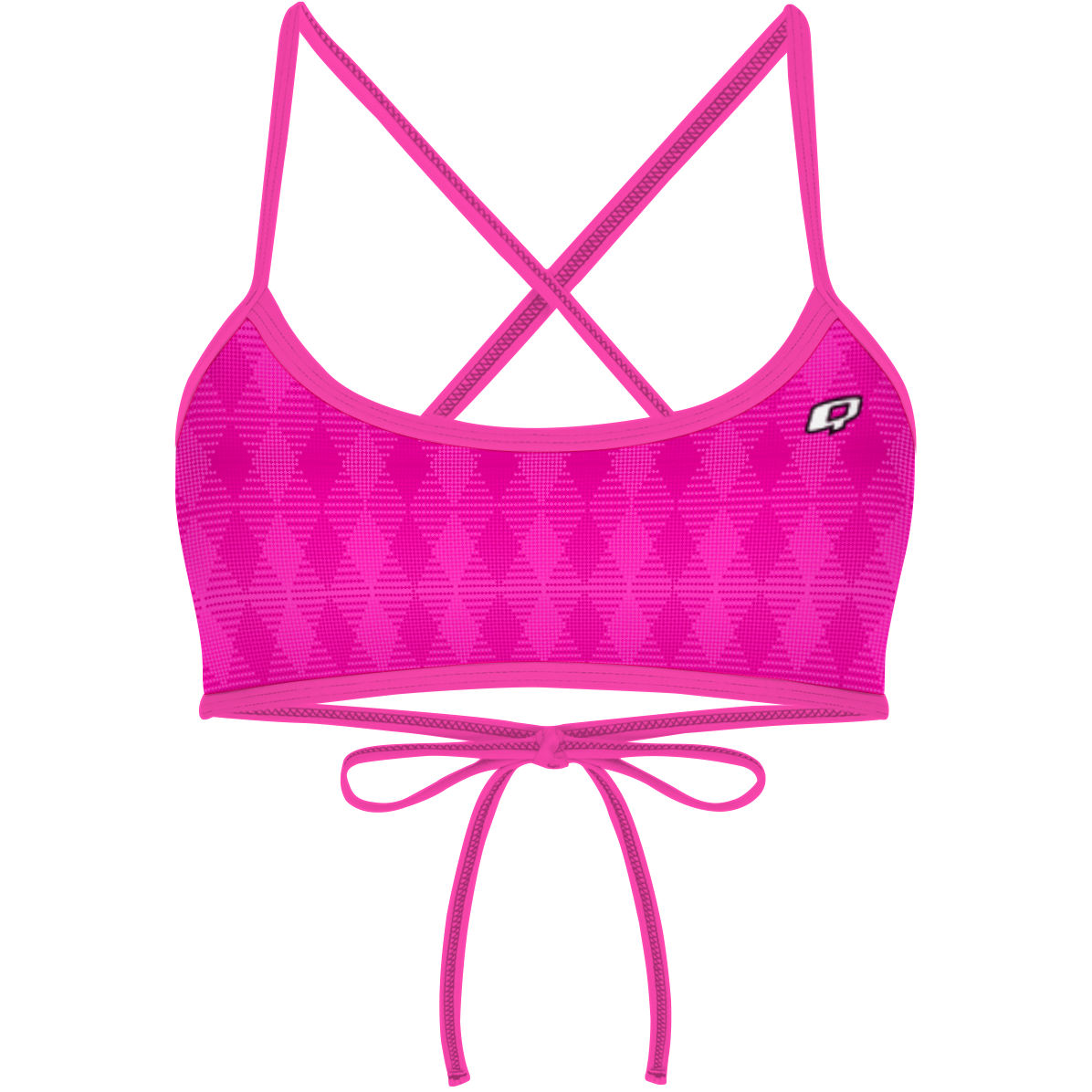 Hot Pink Plaid - Tieback Bikini Top