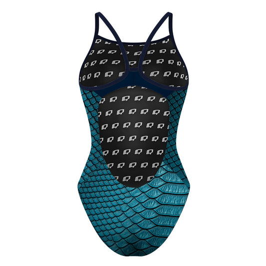 Blue snake - Skinny Strap Swimsuit