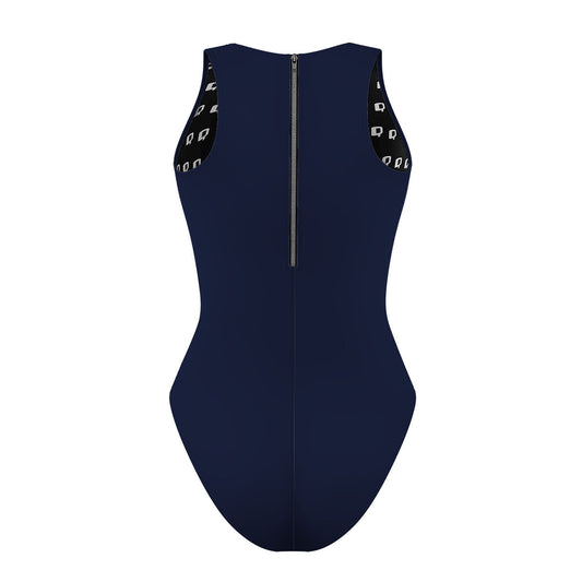 Solid Navy - Solid Women's Waterpolo Swimsuit Classic Cut