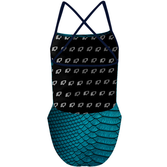 Blue snake - "X" Back Swimsuit