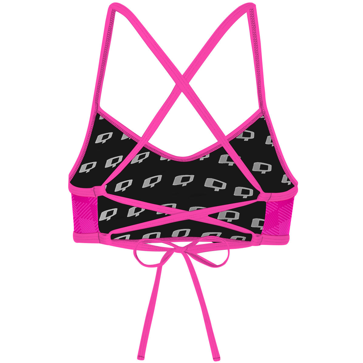 Hot Pink Plaid - Tieback Bikini Top