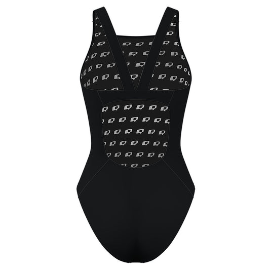 Solid Black - Solid Classic Strap Swimsuit
