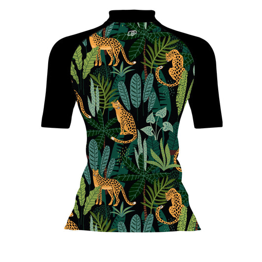 Jaguar jungle - Women's Surf UPF50+ Short Sleeve Rash Guard