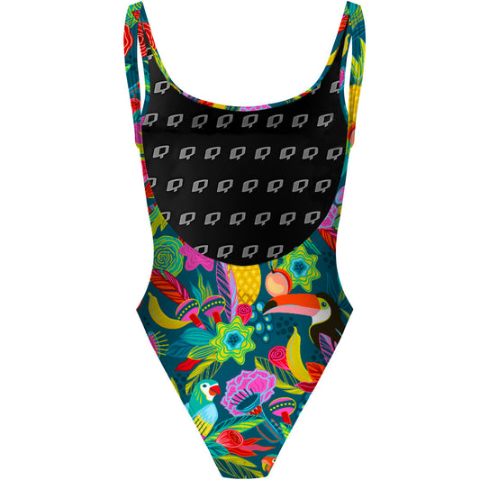 Vibrant Toucan - High Hip One Piece Swimsuit