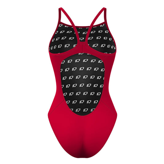 Cherry Cute - Solid Skinny Strap Swimsuit