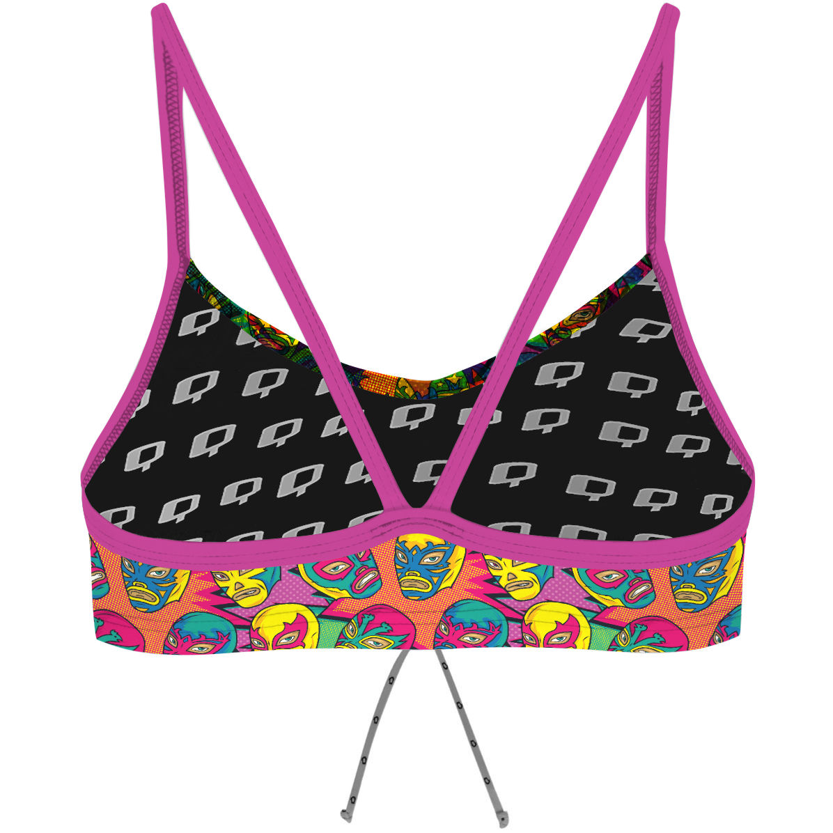 Comic Wrestling Mask - Bandeau Bikini Top