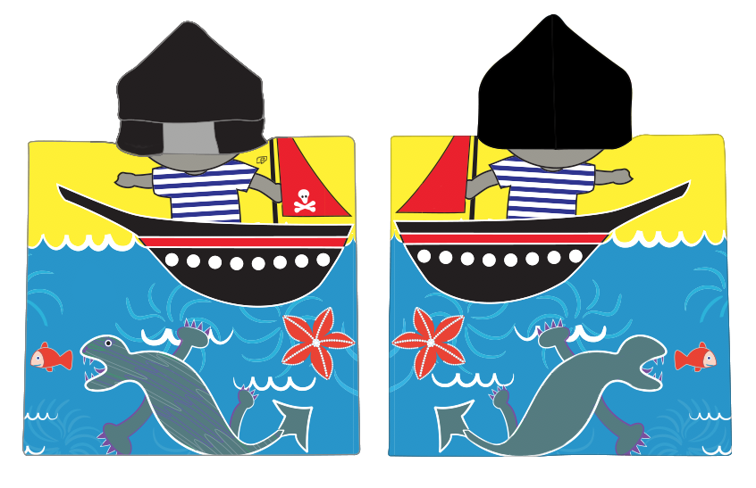 Pirata - Kids Poncho Beach and Pool Towel