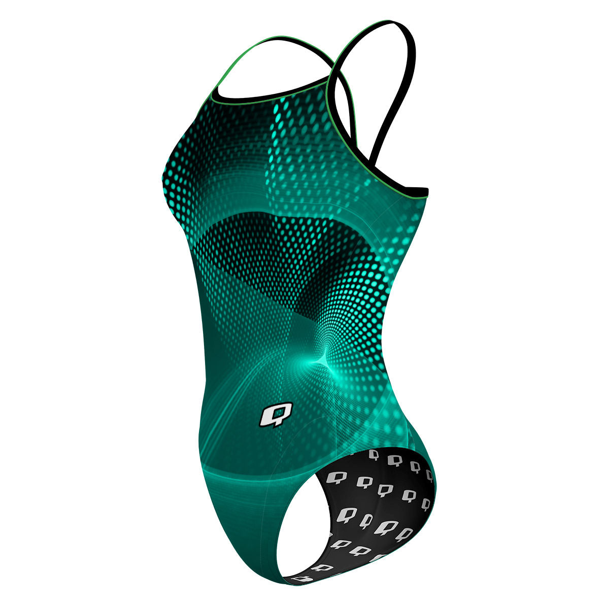 Green Matrix - Sunback Tank Swimsuit
