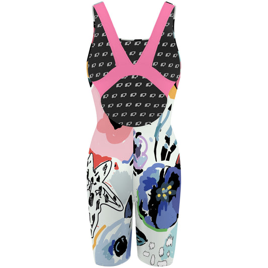 Floral Splash - Classic Strap Long Knee Women Jammer