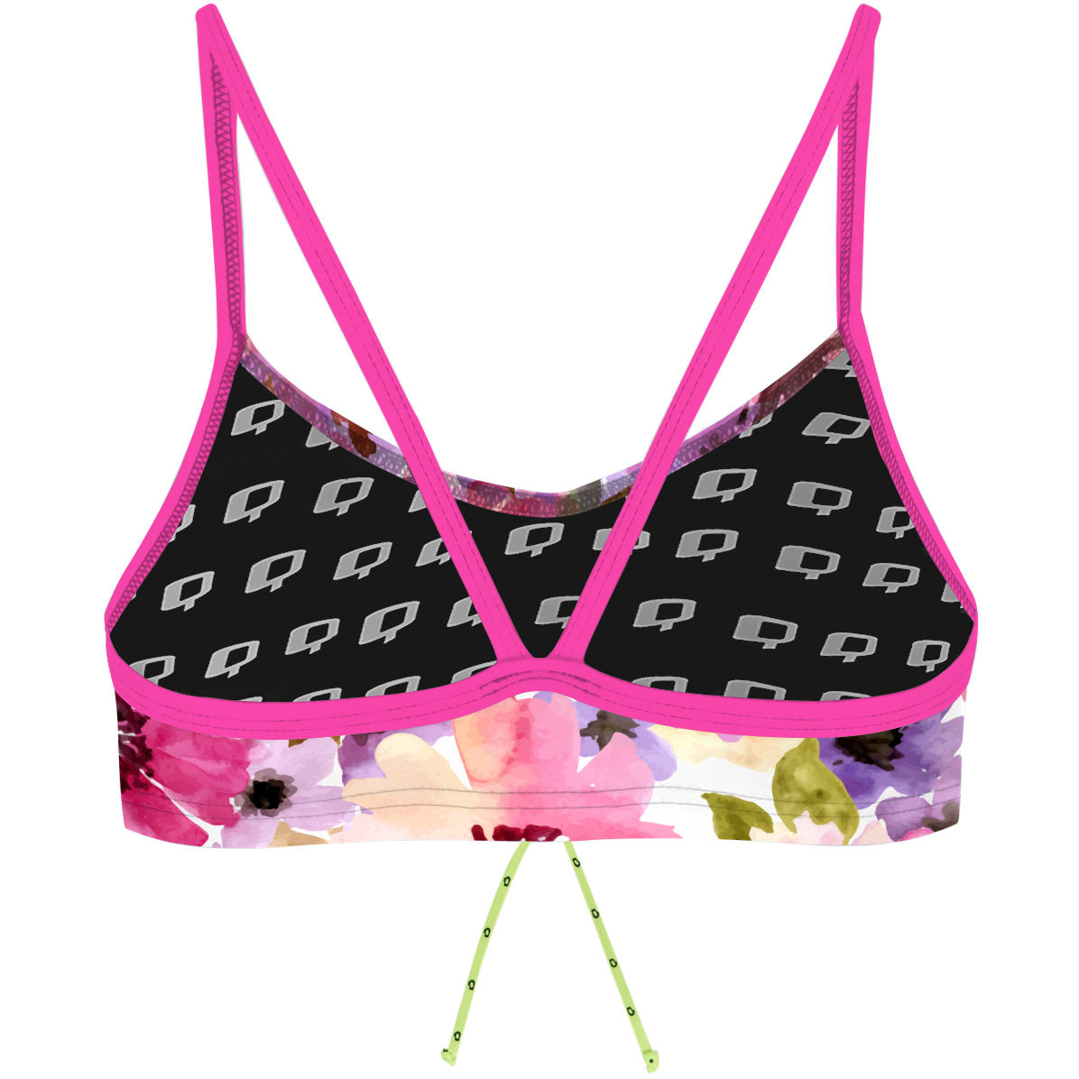 Watercolor Flowers - Bandeau Bikini Top