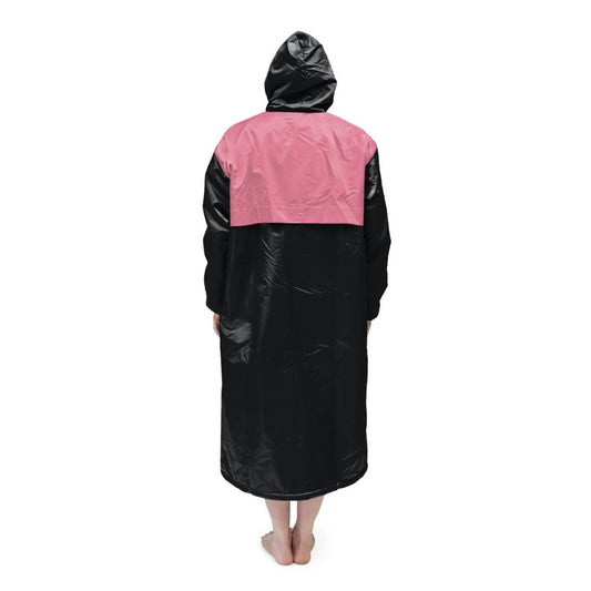 Black & Pink Solid Parka