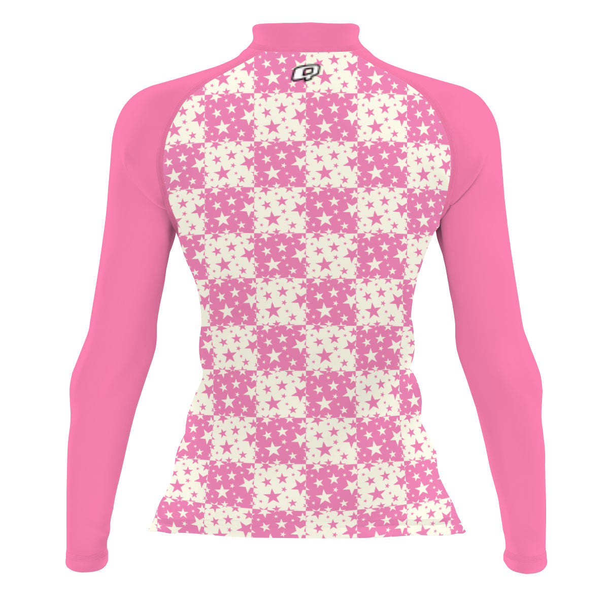 Pink Plaid Stars - Women's Surf UPF50+ Long Sleeve Rash Guard