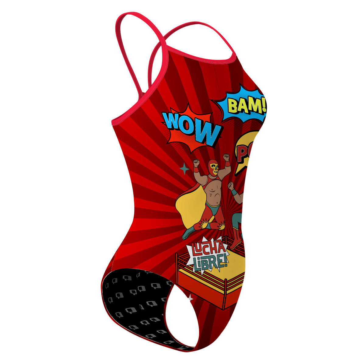 Mexican Wrestlers Fight - Skinny Strap Swimsuit