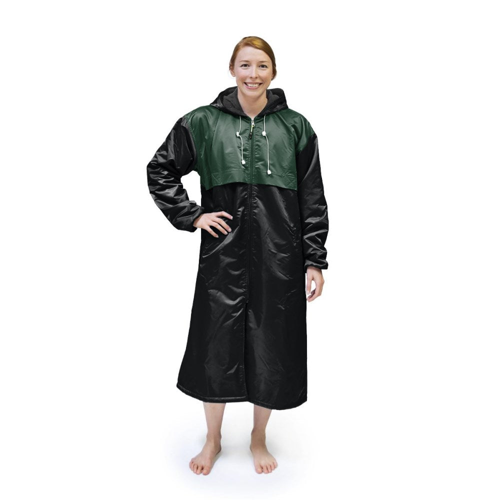 Black & Green Solid Parka