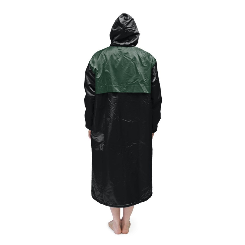 Black & Green Solid Parka
