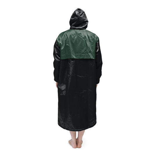 Black & Green Solid Parka