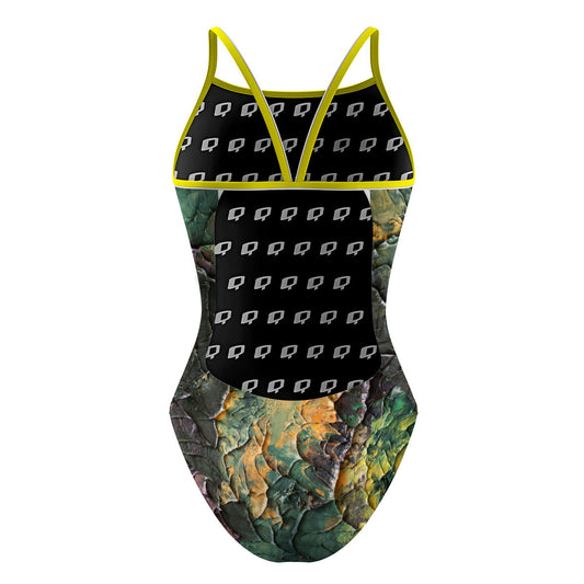 Green Splatter - Sunback Tank Swimsuit