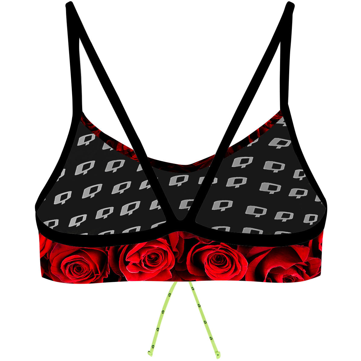Red Roses - Bandeau Bikini Top