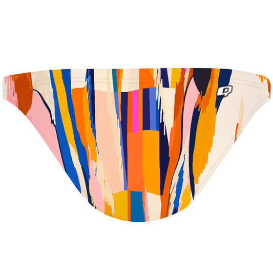 Sunset Orange Squares - Tieback Bikini Bottom