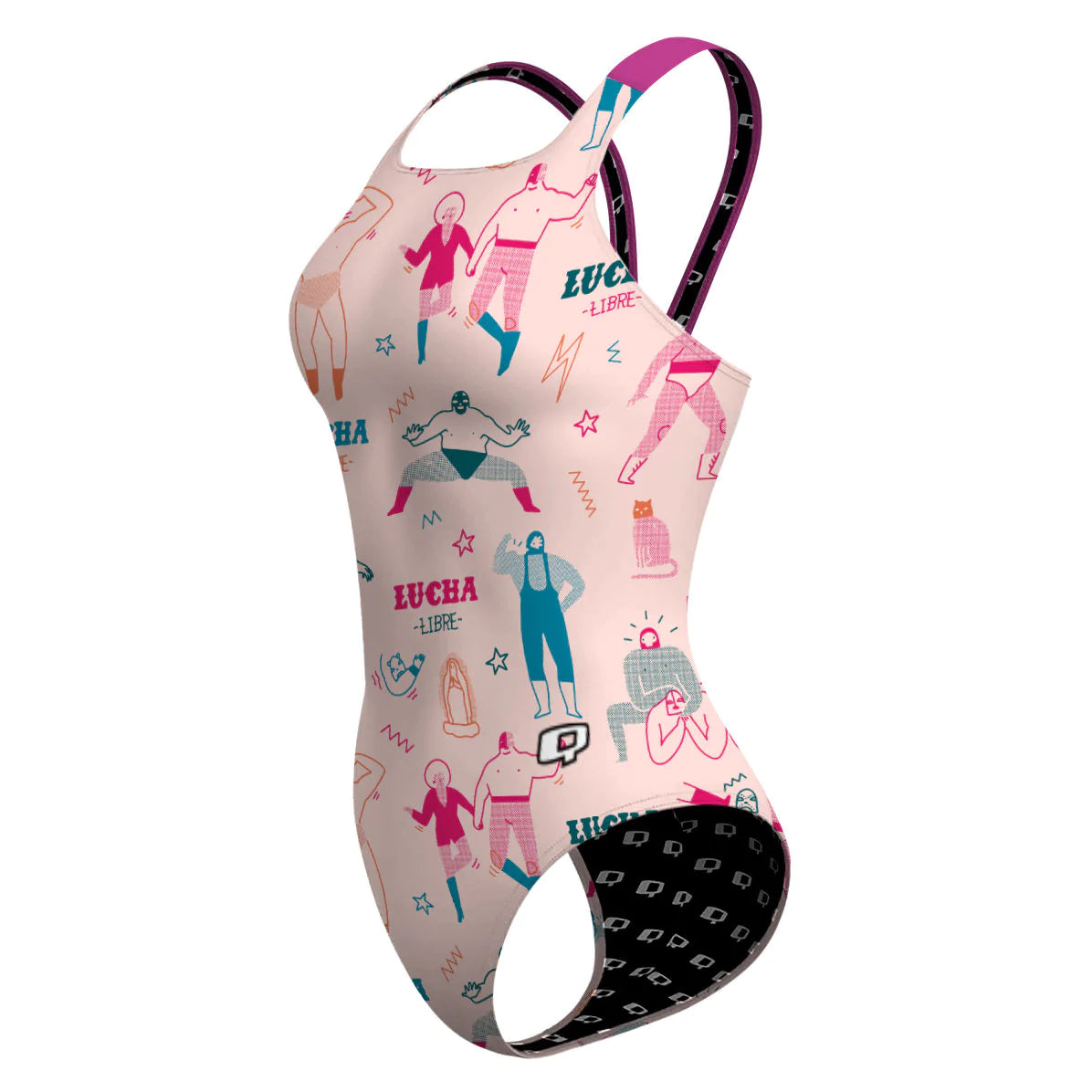 Wrestling Drawings - Classic Strap Swimsuit