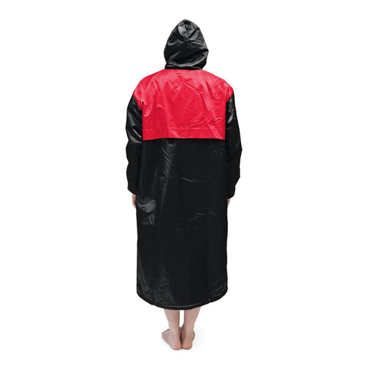Black & Red Solid Parka