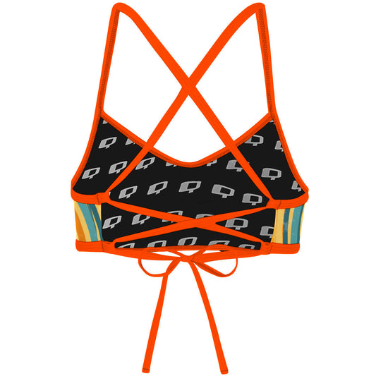 Blue and Yellow Sunset - Ciara Tieback Bikini Top