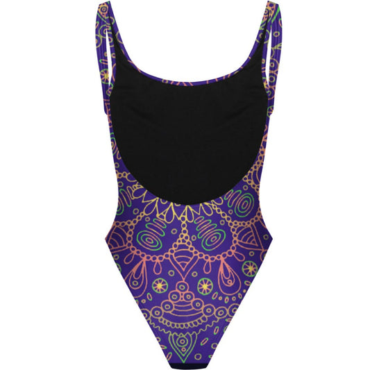 Purple Mandala - High Hip One Piece