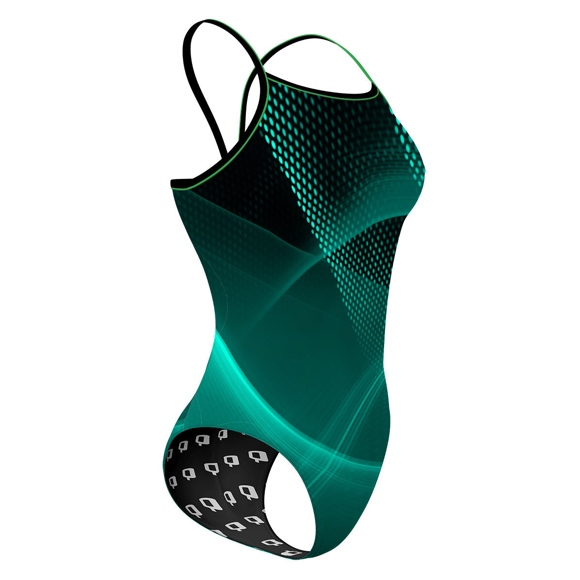 Green Matrix - Sunback Tank Swimsuit