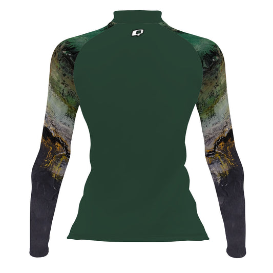 Green Oil On Canvas - Women's Surf UPF50+ Long Sleeve Rash Guard