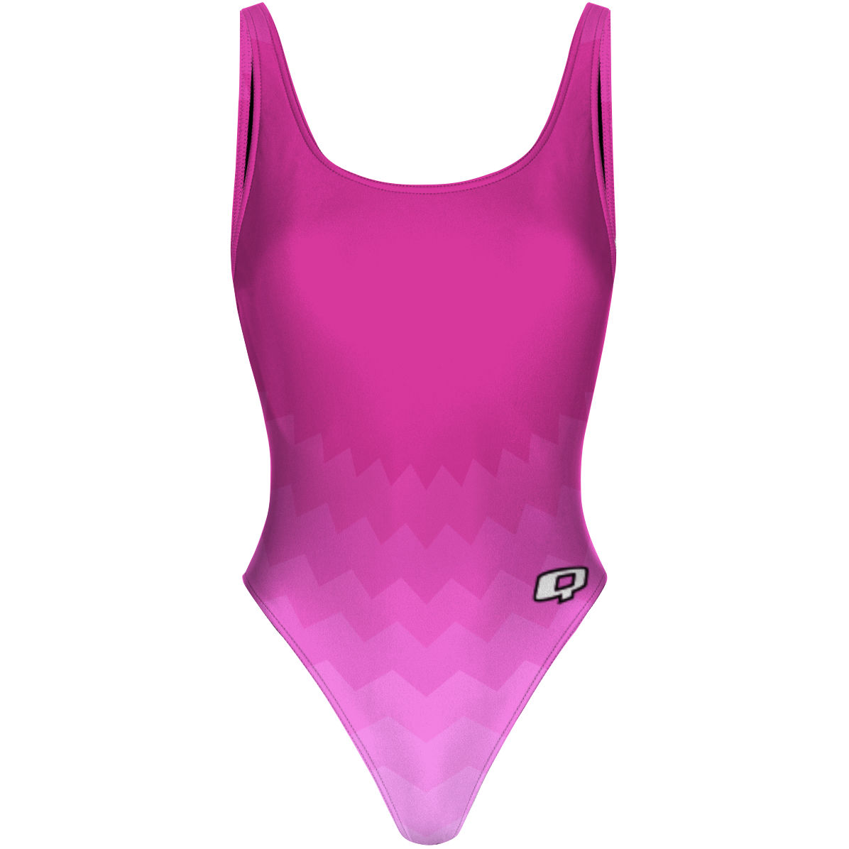 Pink Waves - High Hip One Piece Swimsuit