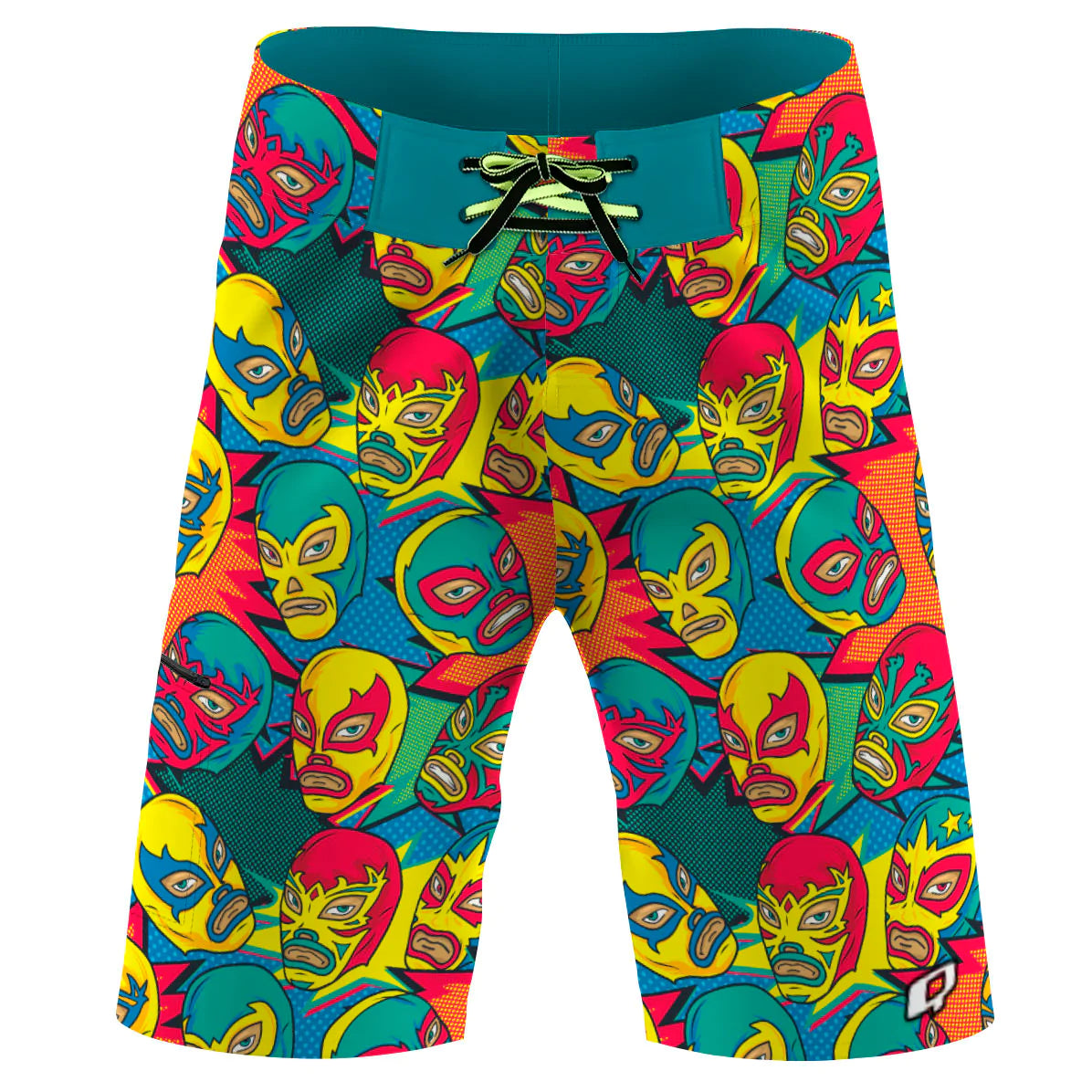 Comic Wrestling Masks - Men Board Short 19"