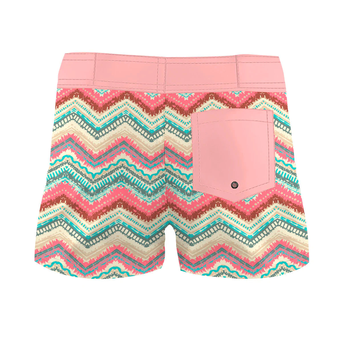 Pink Tribal Stripes Women Board Shorts