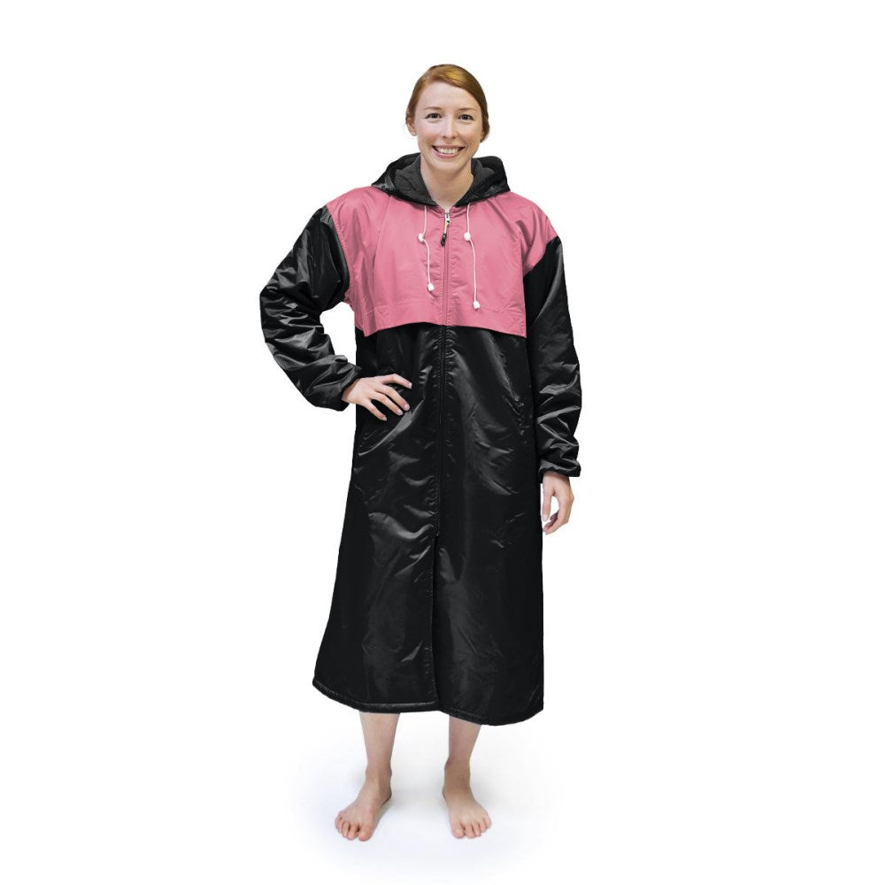Black & Pink Solid Parka
