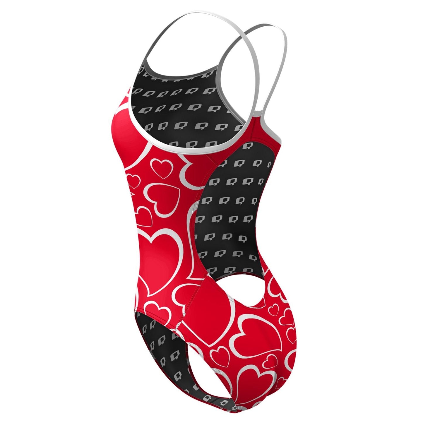 Double Hearted Skinny Strap Swimsuit