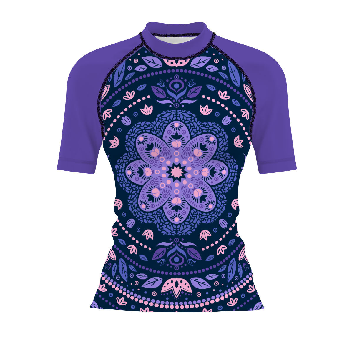 Delicated Mandala - Surf Rash Guard UPF50+ de Manga Corta para Mujer