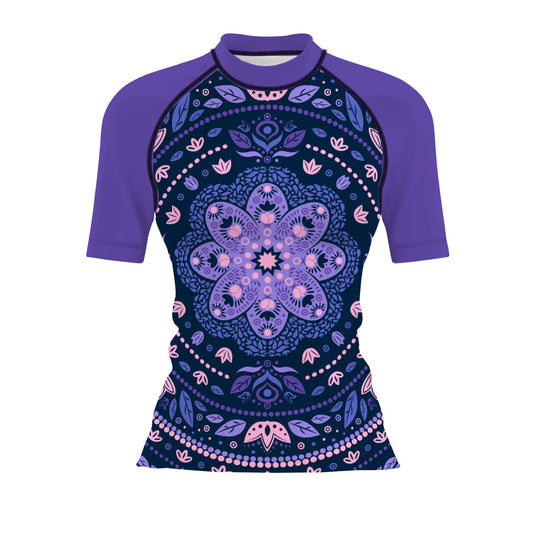 Delicated Mandala - Surf Rash Guard UPF50+ de Manga Corta para Mujer