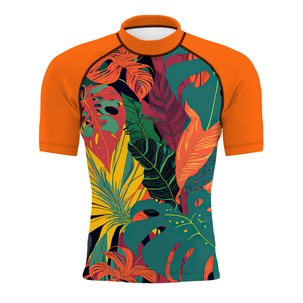 Monsteras Dream - Men's Surf UPF50+ Short Sleeve Rash Guard