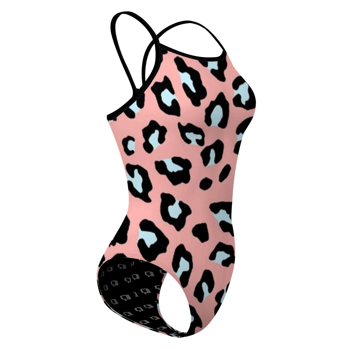 Peachy Leopard - Skinny Strap Swimsuit