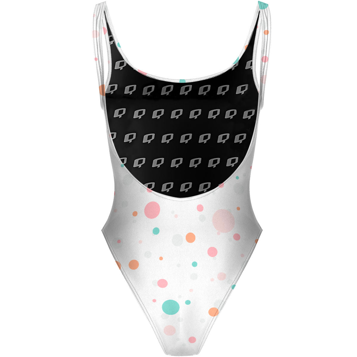 Multicolor Polka Dots - High Hip One Piece Swimsuit