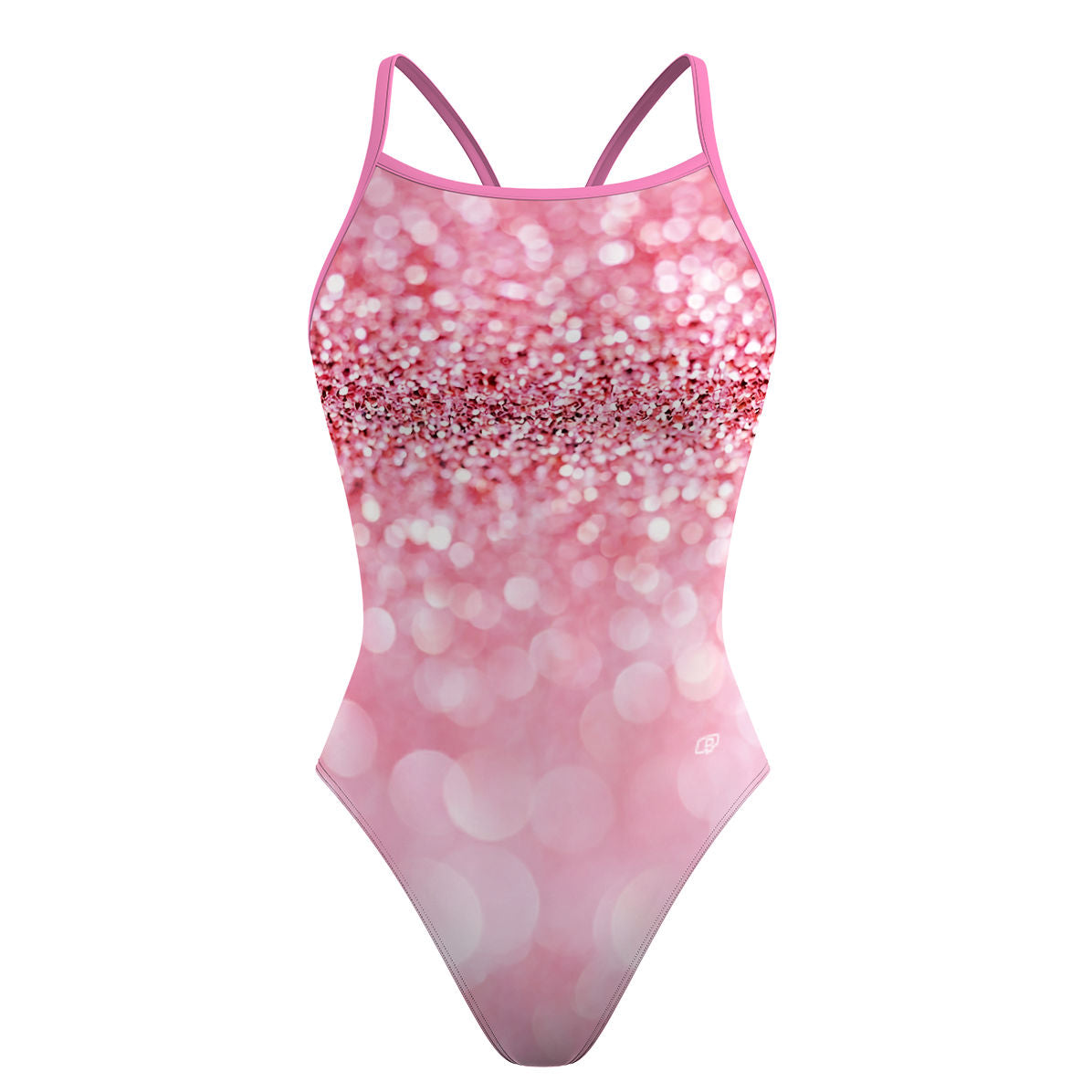 Rosé Glitter - Skinny Strap Swimsuit