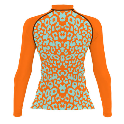 jaguar naranja - Women's Surf UPF50+ Long Sleeve Rash Guard