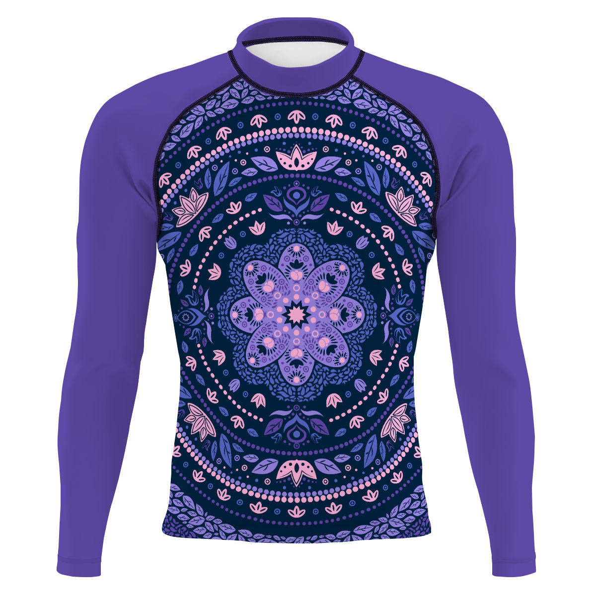Delicated Mandala - Surf Rash Guard UPF50+ de Manga Larga para Hombre