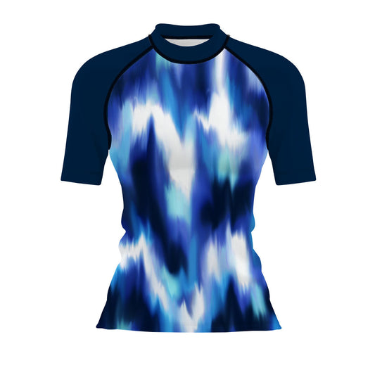Marbled Movement - Surf Rash Guard UPF50+ de Manga Corta para Mujer