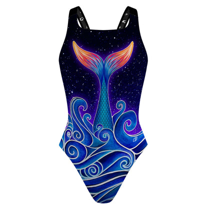 Enchanted Seas - Black - Classic Strap Swimsuit