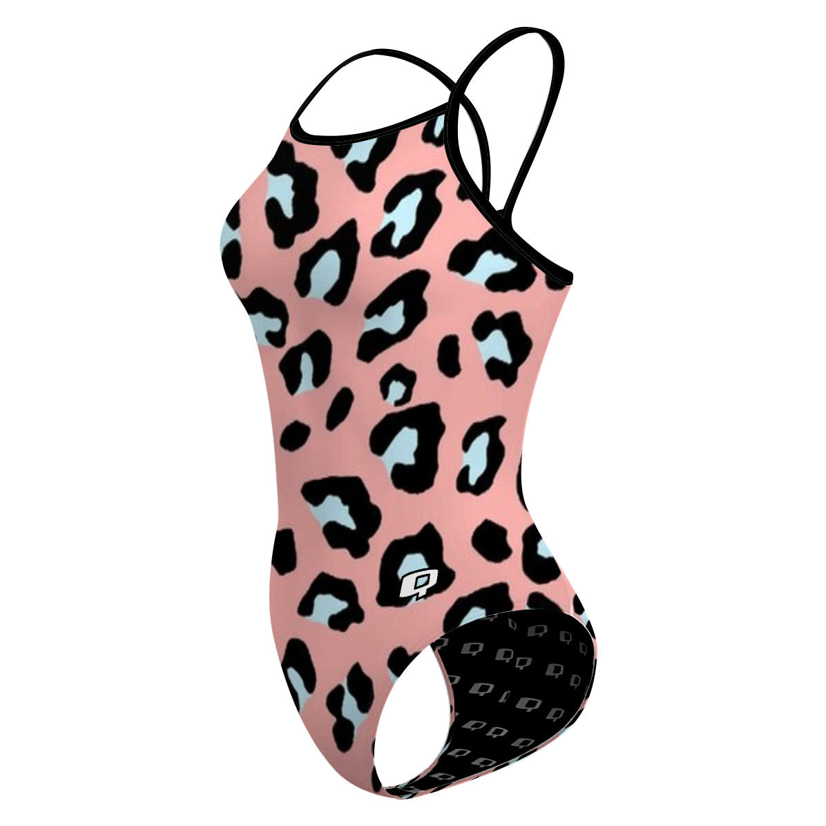 Peachy Leopard - Skinny Strap Swimsuit