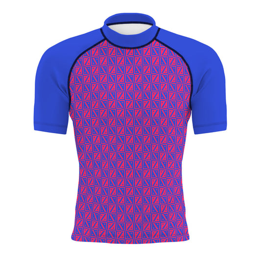 Diamond Grid - Surf Rash Guard UPF50+ de Manga Corta para Hombre