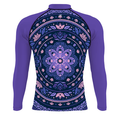 Delicated Mandala - Surf Rash Guard UPF50+ de Manga Larga para Hombre