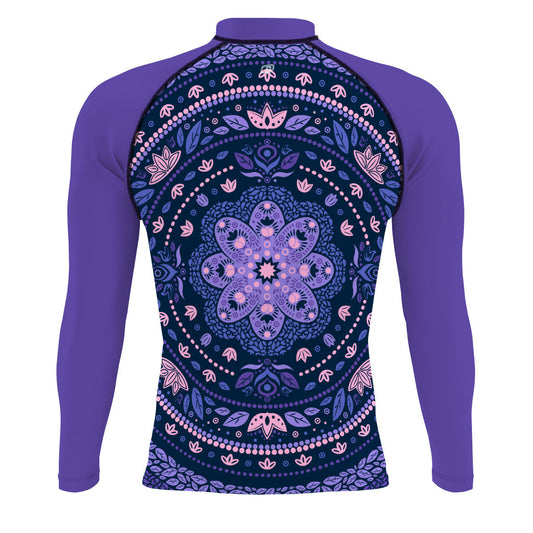 Delicated Mandala - Surf Rash Guard UPF50+ de Manga Larga para Hombre
