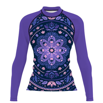 Delicated Mandala - Surf Rash Guard UPF50+ de Manga Larga para Mujer