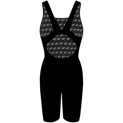 Solid Black - Solid Classic Strap Long Knee Women Jammer